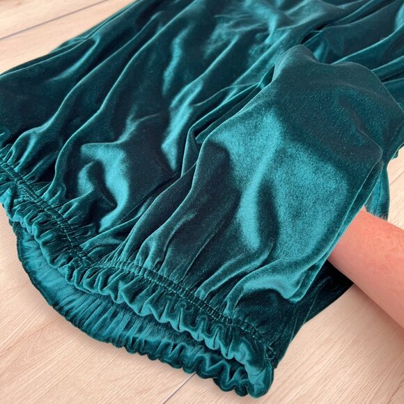 VTG Diane Von Furstenberg The Color Authority Green Velvet High Waisted Pants M - Picture 15 of 15